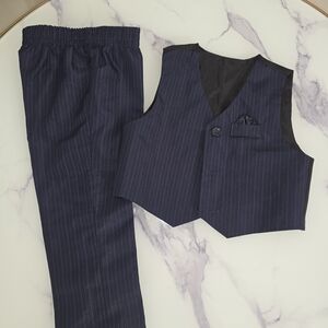 Navy Pinstripe Vest and Pants Set